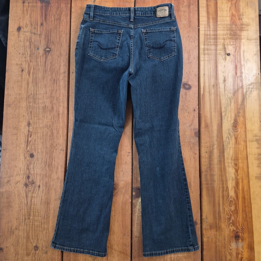 Signature by Levi Strauss & Co Womens Bootcut Jeans Dark Wash Size 10 Short - Picture 9 of 13